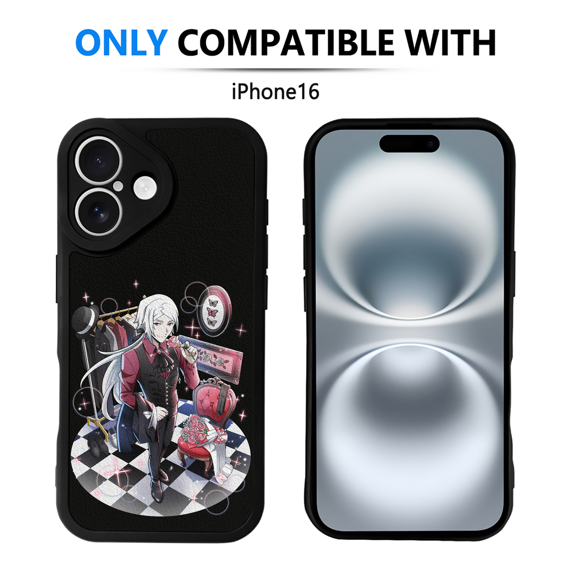 （画像用） 文豪ストレイドッグス Bungo Stray Dogs 【iPhone 16シリーズ対応】シリコンスマホケース（レザー調） 材質：シリコン
